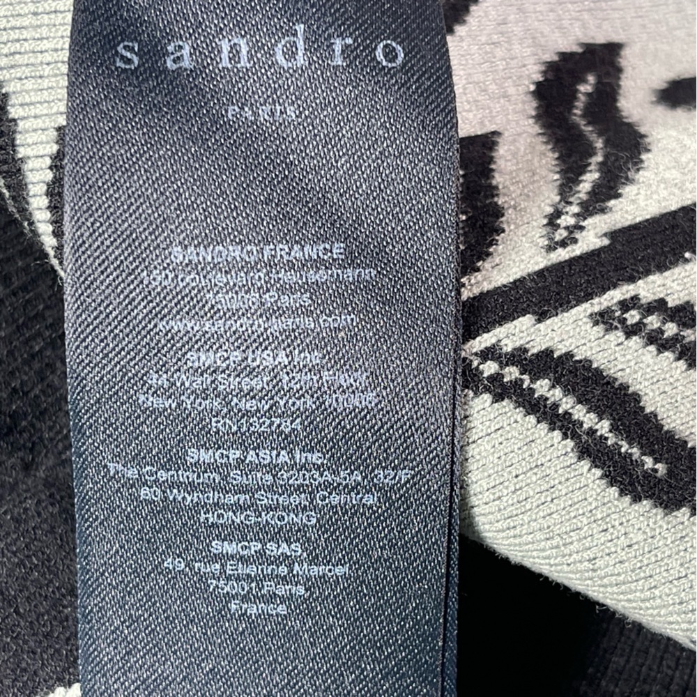 Sandro Kurt Daisy Jacquard Quarter Zip Sweater - Picture 5 of 9